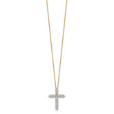 14k 2 carat Lab Grown Diamond VS/SI+ G+ Complete 18 inch Cross Pendant Necklace